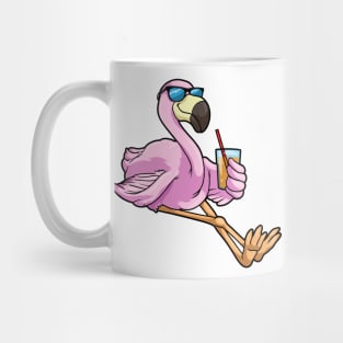 Flamingo with Drink with Drinking straw Mug